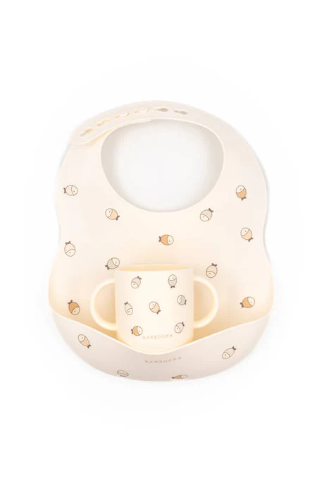 Bavaglino in silicone con tazza Bamboom